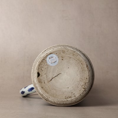 Lot 14 - A fine Chinese blue and white 'scholar' tankard, Ming dynasty, Chongzhen period