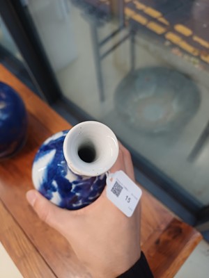 Lot 15 - Two fine Chinese blue and white 'Han Xin' vases, Qing dynasty, Kangxi period