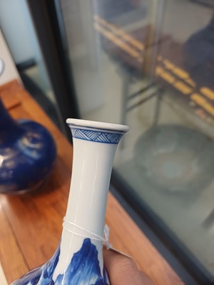Lot 15 - Two fine Chinese blue and white 'Han Xin' vases, Qing dynasty, Kangxi period