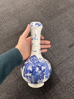 Lot 20 - A fine Chinese blue and white 'scholars' garlic-mouth vase, Qing dynasty, Kangxi period