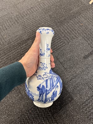 Lot 20 - A fine Chinese blue and white 'scholars' garlic-mouth vase, Qing dynasty, Kangxi period
