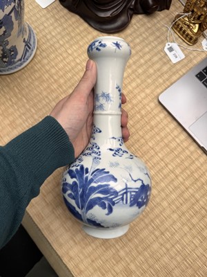 Lot 20 - A fine Chinese blue and white 'scholars' garlic-mouth vase, Qing dynasty, Kangxi period