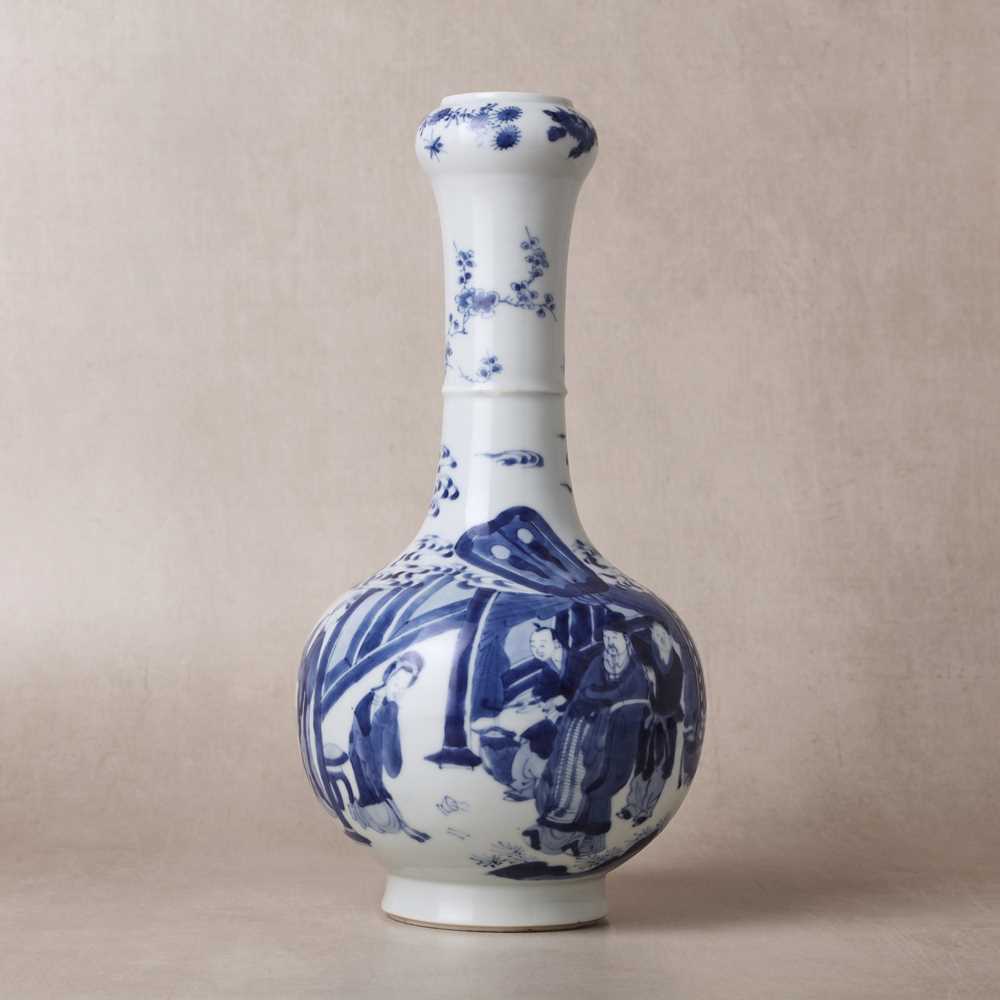 Lot 20 - A fine Chinese blue and white 'scholars' garlic-mouth vase, Qing dynasty, Kangxi period
