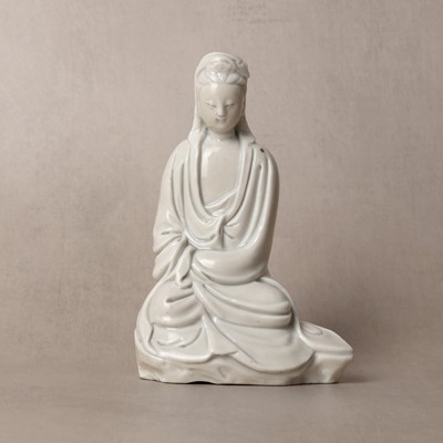 Lot A fine Chinese Dehua figure of Guanyin, Ming Dynasty, Chongzhen period, circa 1640