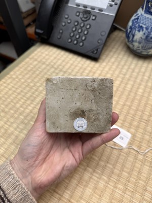 Lot 25 - A Chinese sancai-glazed biscuit 'love scene' brush holder, Qing dynasty, Kangxi period, circa 1690