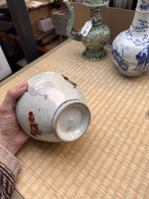 Lot 57 - An unusual Chinese Zhangzhou (Swatow) enamelled jar, 17th/18th century