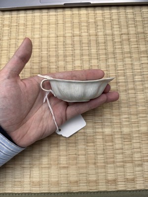 Lot 33 - A fine Chinese Dehua 'lotus' brush washer, Qing dynasty, Kangxi period