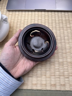 Lot 28 - A Chinese Dehua bombe censer, Qing dynasty, Kangxi period