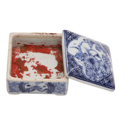 Lot 448 - A group of five Chinese blue boxes and covers, Qing dynasty, 18th/19th century