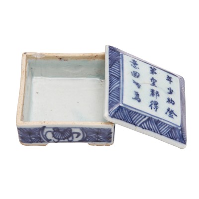 Lot 448 - A group of five Chinese blue boxes and covers, Qing dynasty, 18th/19th century