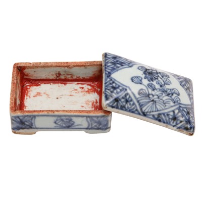 Lot 448 - A group of five Chinese blue boxes and covers, Qing dynasty, 18th/19th century