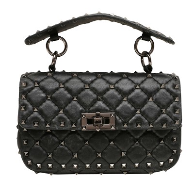 Lot 219 - Valentino Black Small Spike Rockstud Shoulder Bag