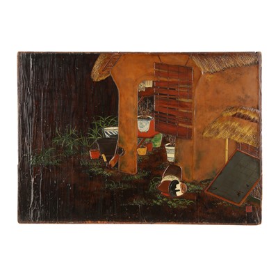 Lot 39 - A fine Japanese lacquer panel attributed to Kano Tessai (1845-1925), style of Miura Kenya, Meiji period