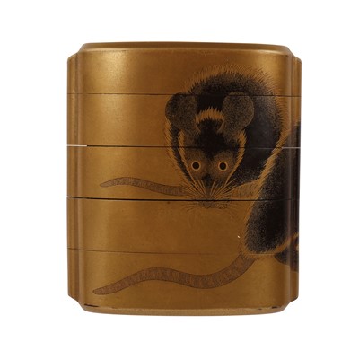 Lot 43 - A fine Japanese four-case gold lacquer inro attributed to Shiomi Masanari, Edo period, 18th-19th century