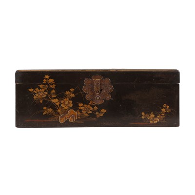 Lot 36 - A fine Japanese export black lacquer box, Edo period, 18th century