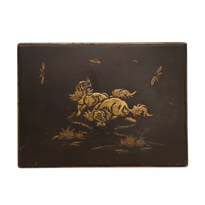 Lot 35 - A Japanese export black lacquer box, Edo period, 18th century