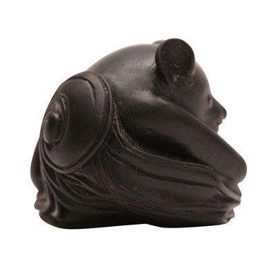 Lot 55 - A fine Japanese ebony netsuke of a bat by Tadatoshi (circa 1770-1840), Nagoya, Edo period
