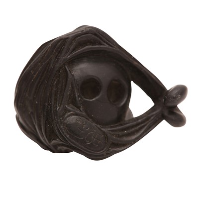 Lot 55 - A fine Japanese ebony netsuke of a bat by Tadatoshi (circa 1770-1840), Nagoya, Edo period
