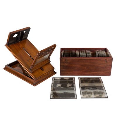 Lot 11 - A Tabletop Stereo Graphoscope together with Stereo Glass Diapositives