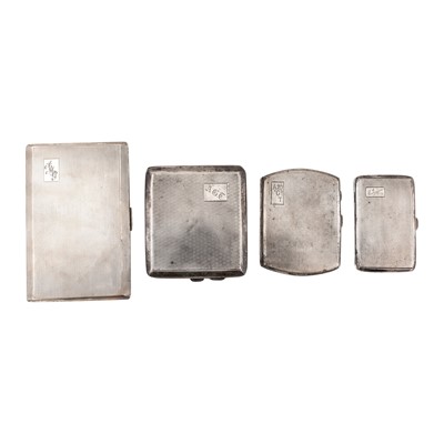 Lot 594 - A group of four sterling silver cigarette cases