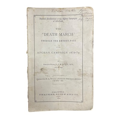 Lot 53 - Evatt, M.D. “Death-march” through the Khyber Pass...1878-79