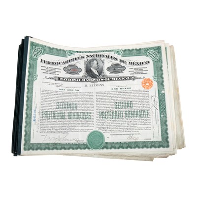 Lot 245 - Ferrocarriles Nacionales de México (National Railways of Mexico), collection of share certificates