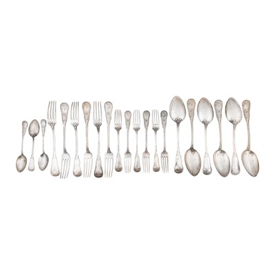 Lot 645 - A part-set of early 20th century German 800 standard silver flatware, Bremen-Hemelingen circa 1910 by M. H. Wilkens and Söhne