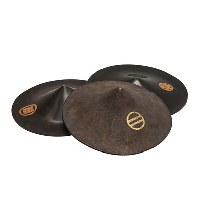 Lot 836 - Three Japanese ceremonial samurai hats, jingasa, Meiji period