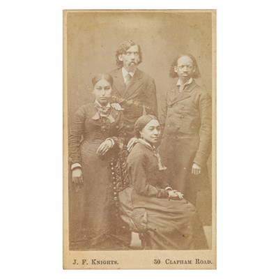 Lot 17 - PORTRAIT ALBUM INCL. RARE CARTE-DE-VISITE OF BLACK AMERICAN MISSIONARY THOMAS JOHNSON, 1870s-1890s