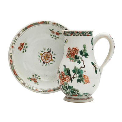 Lot 200 - A Chinese famille-verte 'floral' jug and basin, Qing dynasty, Kangxi period