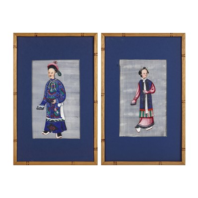 Lot 170 - Two Chinese 'figurative' pith paintings, Chinese School, 19th century