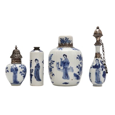 Lot 179 - Four Chinese blue and white vases and jars, Qing dynasty, Kangxi period