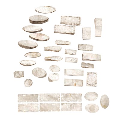 Lot 540 - A large group of Chinese mother-of-pearl gaming counters, 19th - 20th century