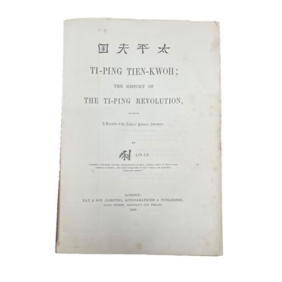 Lot 79 - Lin-Le [Augustus F. Lindley] Ti-Ping Tien-Kwoh; The History Of The Ti- Ping Revolution, 1866