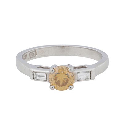 Lot 197 - A three-stone diamond ring, circa 2003