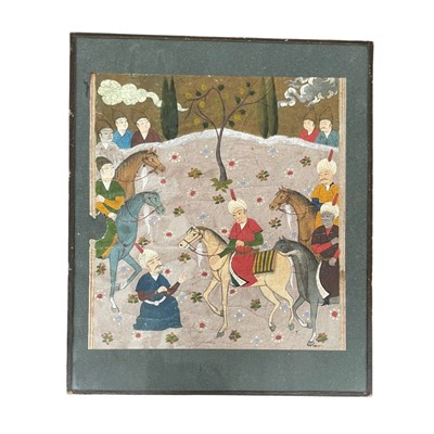 Lot 87 - Saadi (1210-1291) Folio from book 2, Bustan (The Orchard, completed 1257), with four miniatures