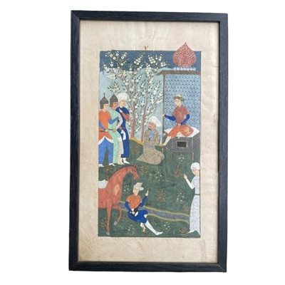 Lot 87 - Saadi (1210-1291) Folio from book 2, Bustan (The Orchard, completed 1257), with four miniatures