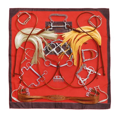 Lot 89 - Hermes 'Projets Carres' Print Silk Scarf 90
