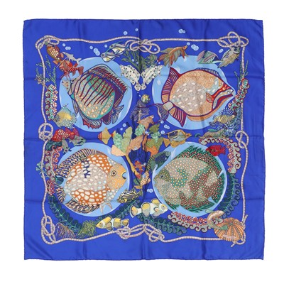 Lot 436 - Hermes 'Grands Fonds' Silk Scarf 90