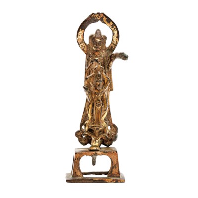 Lot 223 - A Chinese gilt-bronze figure of Bodhisattva, Tang dynasty