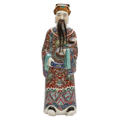 Lot 629 - A Chinese famille-rose figure of an immortal, 20th century