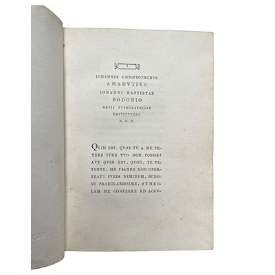 Lot 2 - Bodoni: Amaduzzi (G. C.) 1791