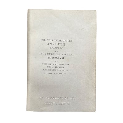 Lot 2 - Bodoni: Amaduzzi (G. C.) 1791