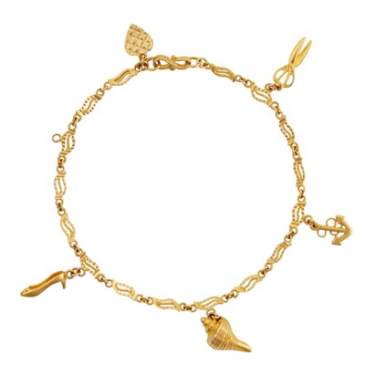 Lot 350 - A charm bracelet