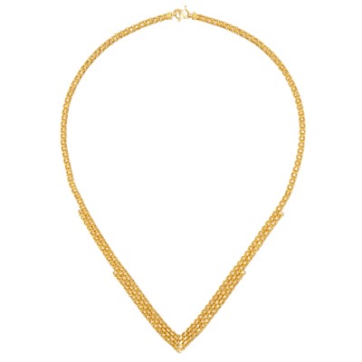 Lot 394 - A fancy link chain necklace