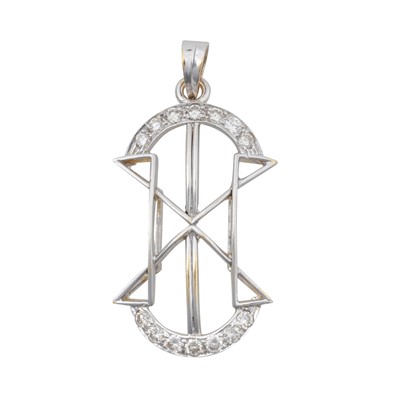 Lot 250 - A diamond geometric pendant