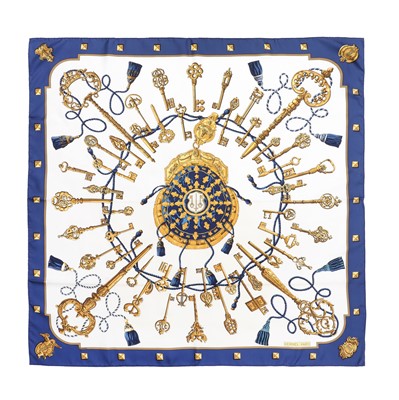 Lot 440 - Hermes 'Les Cles' Silk Scarf 90