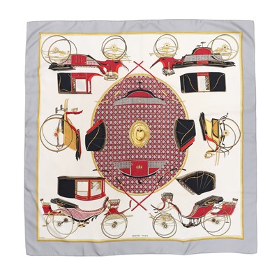 Lot 442 - Hermes 'Les Voitures A Transformation' Silk Scarf 90