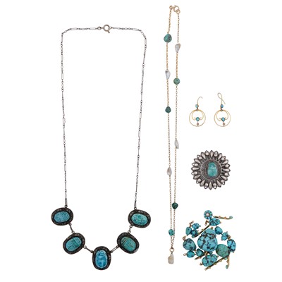 Lot 18 - A collection of turquoise jewellery