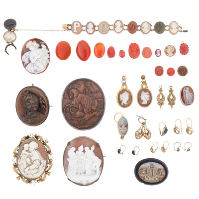 Lot 93 - A collection of cameos and other jewellery